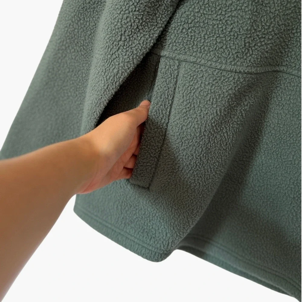 Free Fly Sherpa Quarter Zip Stormy Sea M Pullover Bamboo Blend Cozy Sustainable